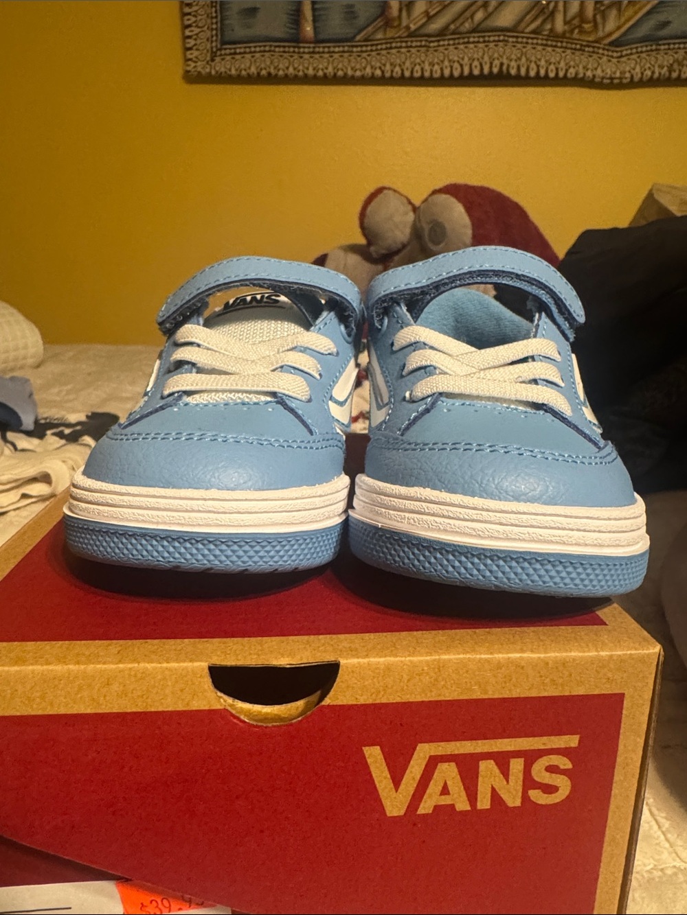 Vans Kids Light Blue & White Low-Top Sneakers